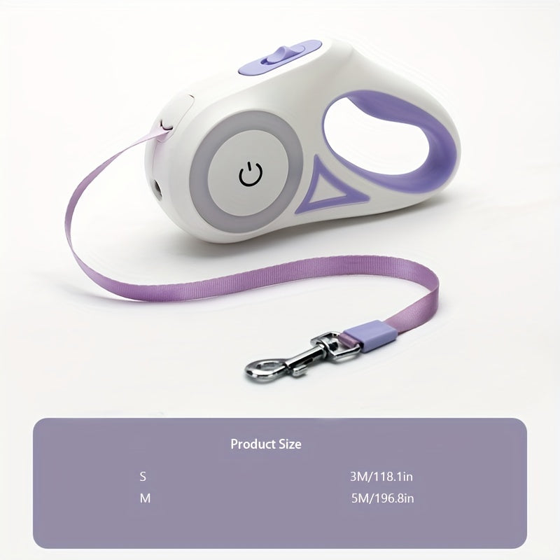 Trela Retrátil para Cães e Gatos – 3 m ou 5 m, Nylon Resistente para Passeios ao Ar Livre, Cães Pequenos e Médios