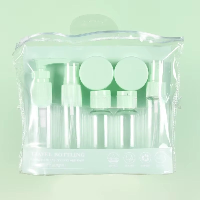 7PCS Travel Bottle Bag Wash Set Makeup Shampoo Body Wash Portable Skin Care Product Hand Cream Refillable Spray Lotion Bottle