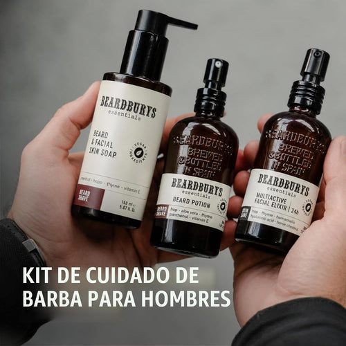 Beardburys Essentials Pack Cuidado Facial Hombre Diario Skincare (Kit Barba + Cara)