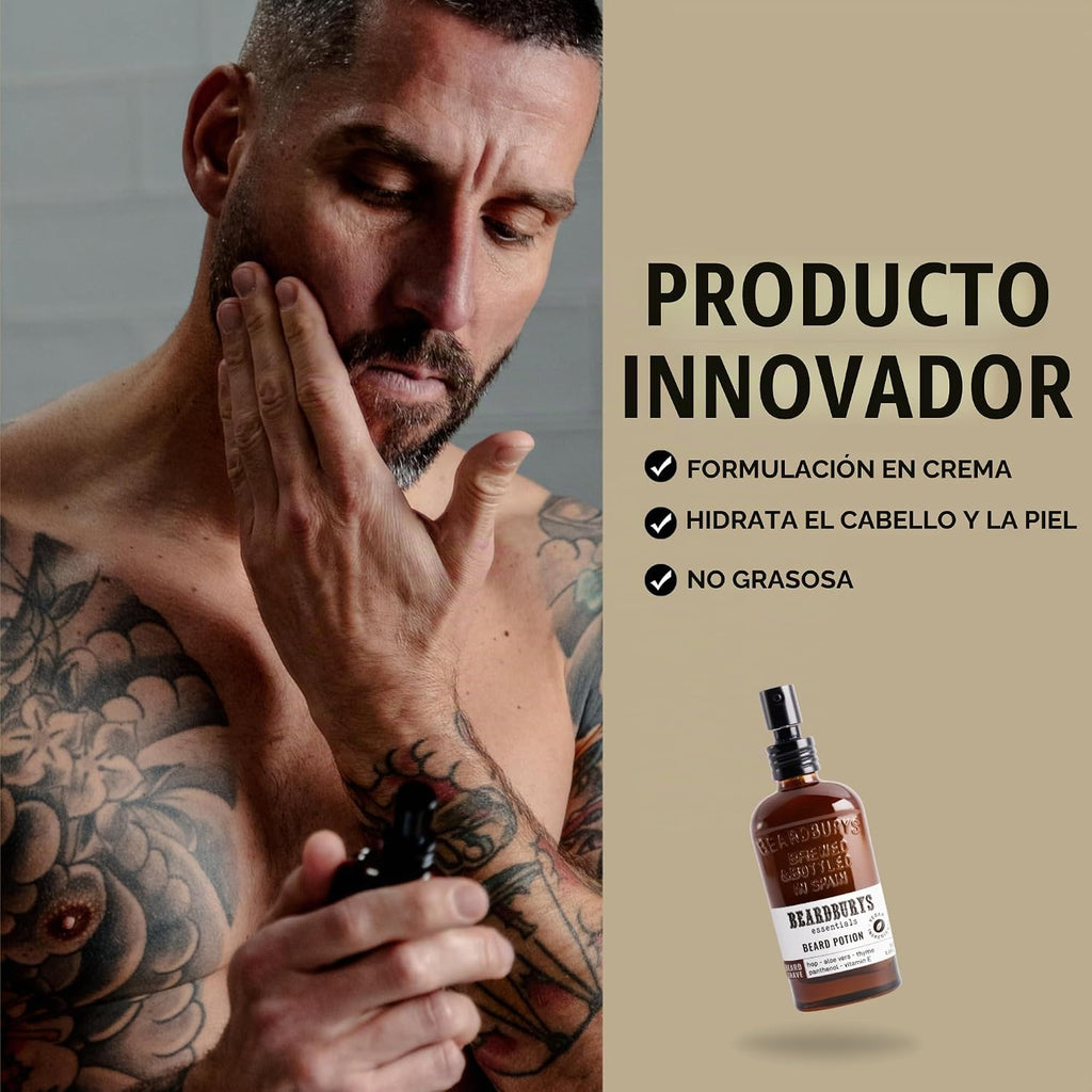 Beardburys Essentials Pack Cuidado Facial Hombre Diario Skincare (Kit Barba + Cara)