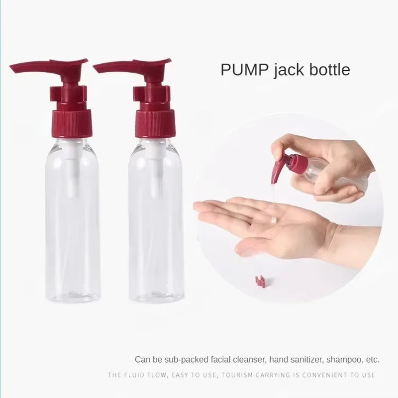 7PCS Travel Bottle Bag Wash Set Makeup Shampoo Body Wash Portable Skin Care Product Hand Cream Refillable Spray Lotion Bottle